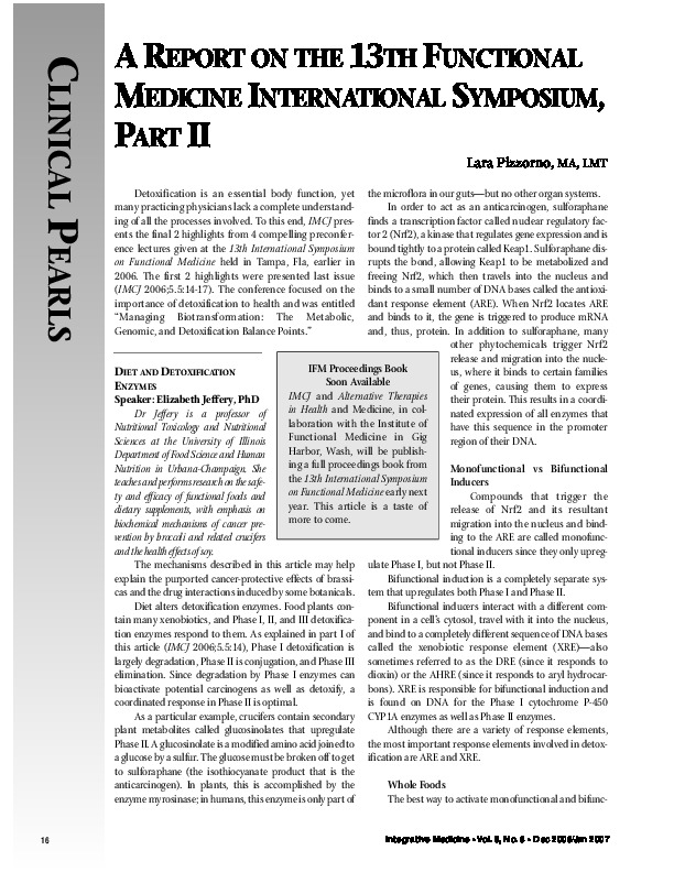 A report on the 13th Functional Medicine International Syposium, part II`