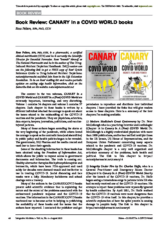 Book Review: CANARY In a COVID WORLD books