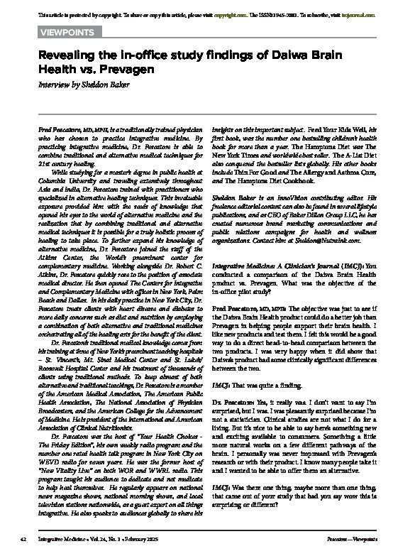 Revealing the in-office study findings of Daiwa Brain Health vs. Prevagen